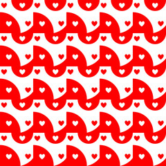 Love pattern background with red hearts on white background, Cute heart wallpaper. Valentine heart seamless pattern for prints, textile, wrapping, fabric, package, cover.