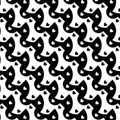 Naklejka na ściany i meble Love pattern background with black hearts Yin-Yang on white background, Cute heart wallpaper. Valentine heart seamless pattern for prints, textile, wrapping, fabric, package, cover.