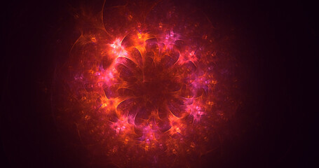 3D rendering abstract fractal light background