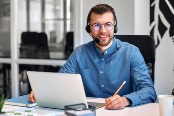 Successful hipster team in coworking. Freelancers.