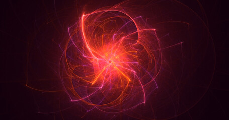 3D rendering abstract colorful fractal light background