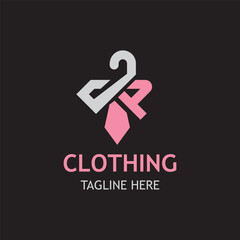 Clothing and Fashion logo design hanger concept, creative simple fashion shop business fashion vector beauty