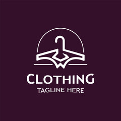 Clothing and Fashion logo design hanger concept, creative simple fashion shop business fashion vector beauty