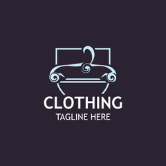 Clothing and Fashion logo design hanger concept, creative simple fashion shop business fashion vector beauty