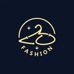 Clothing and Fashion logo design hanger concept, creative simple fashion shop business fashion vector beauty