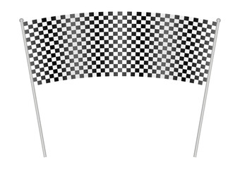 Finish Line Checkered Flag. Finish Line Ribbon. Racing Flag. Vector Illustration Isolated on White Background. 