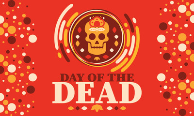 Day of the Dead in November. A holiday dedicated to the memory of the dead. Celebrate annual in Mexico and other Latin American countries. Mexican and Hispanic tradition pattern and texture with skull
