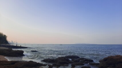Fototapeta na wymiar Beach before sunset