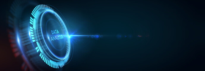 Data Analysis for Business and Finance Concept. Information report for digital business strategy. Business, technology, internet and networking concept. 3d illustration