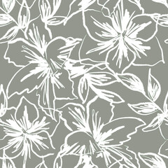 Lineart flowers pattern
