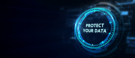 Cyber security data protection business technology privacy concept. Protect your data. 3d illustration