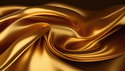 Fototapeta premium Bright Waves of Golden Silk