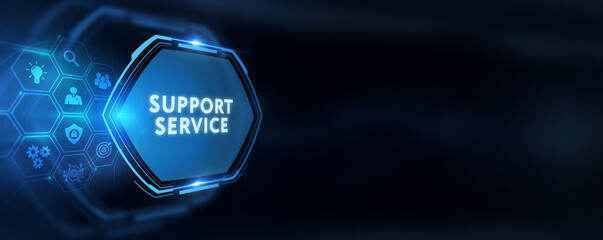 Business, Technology, Internet and network concept. Technical Support Center customer service. 3d illustration