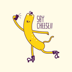 cute cat vector for tee print and background wallpaper