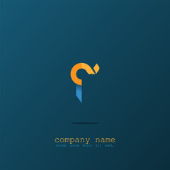 logo icon design letter C I P monogram combination luxury orange and elegant blue simple attractive for company eps 10