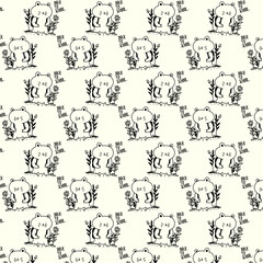 Fototapeta na wymiar cute cat vector pattern for tee print and background wallpaper