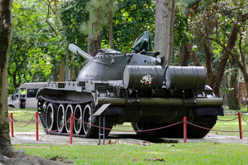 Soviet made T54 tank is seen in the Independence Palace, the site of the Fall of Saigon on 1975...