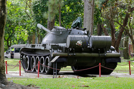 Soviet made T54 tank is seen in the Independence Palace, the site of the Fall of Saigon on 1975 that ended the Vietnam war, in Ho Chi Minh City, Vietnam.