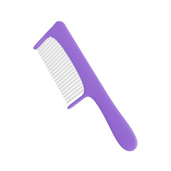 3d Hair Comb. icon isolated on white background. 3d rendering illustration