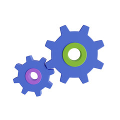 3d Gear. icon isolated on white background. 3d rendering illustration