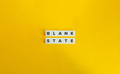 Blank State (Tabula Rasa) Term. Block Letter Tiles on Yellow Background. Minimal Aesthetic.