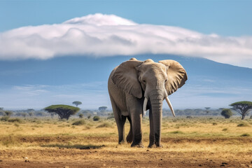 Mount Kilimanjaro With Elephant 