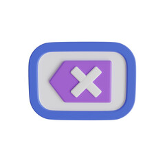 Fototapeta premium 3d Backspace. icon isolated on white background. 3d rendering illustration