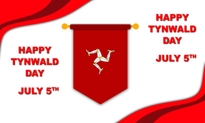 Tynwald flag illustration, Tynwald Day is the national day of the Isle of Man. Manx parliament is held on Tynwald Hill in St John's, and the public can lobby lawmakers by presenting