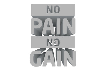  3D Gym, Fitness, Workout, Quotes Design - No pain no gain