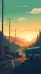 The Green Path Ahead: Scenic Illustration of Sustainable Transportation and Generative AI