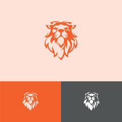 Orange Lion Head Logo