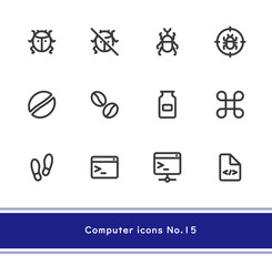 製品設計やアプリ開発やプログラミングに最適な、シンプルで使いやすいIT系アイコンセットNo.15