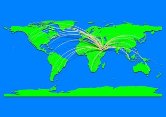 Naklejka premium Vibrant Sanaa, Yemen map - Export concept map for Sanaa, Yemen on World map. Suitable for export concepts. File is suitable for digital editing and prints of all sizes.