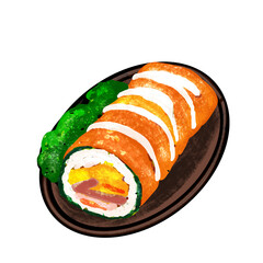 Kimbap, Korean, Korean food, Roll, Sushi, japan food,  japanese food, Rice, Seaweed, Vegetables, Gimbap, Nori, Tuna, Cucumber, Carrot, Radish, Egg, Pickled,
Sesame, Healthy, Lunch, Snack, Delicious