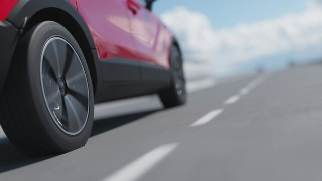 3d visualization of the taillight of a car on the highway