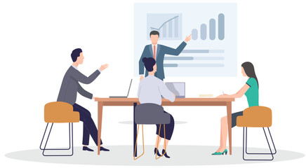 Training Employee and Company Meeting with Internal Audit, Company Business Meeting with Business Data Analysis Meeting at Office Training. Staff Training. Business meeting and Finance Analytics data