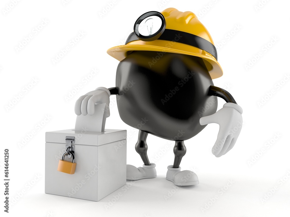 Wall mural miner character with vote ballot