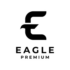 E eagle letter logo icon design illustration