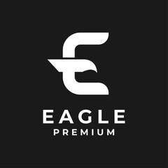 E eagle letter logo icon design illustration