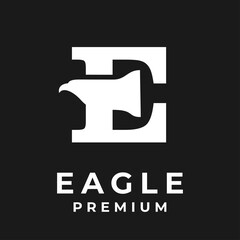 E eagle letter logo icon design illustration