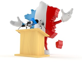 France character gives a presentation