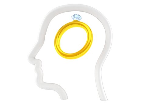 Engagement ring inside head profile