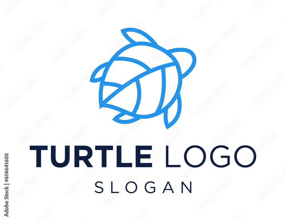 Poster logo design about turtle on a white background. made using the coreldraw application.