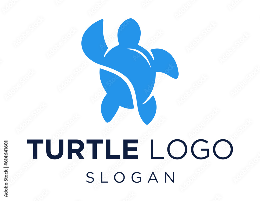 Poster logo design about turtle on a white background. made using the coreldraw application.