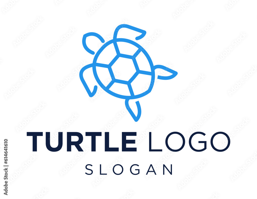 Poster logo design about turtle on a white background. made using the coreldraw application.