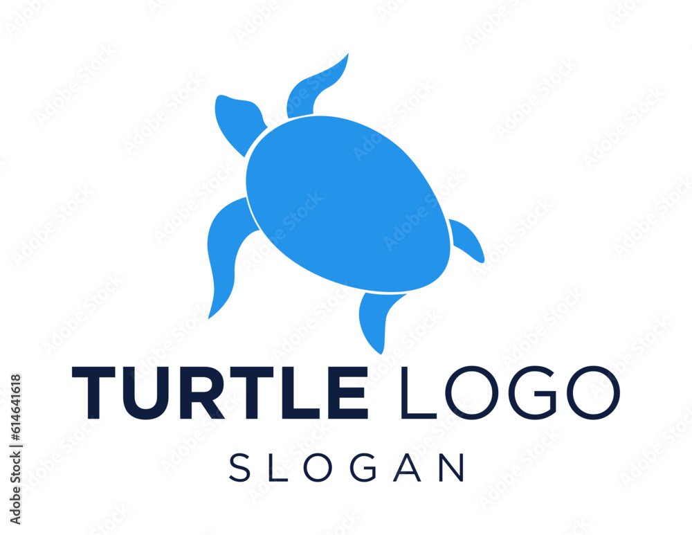 Poster logo design about turtle on a white background. made using the coreldraw application.
