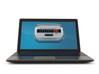 Laptop with electricity meter