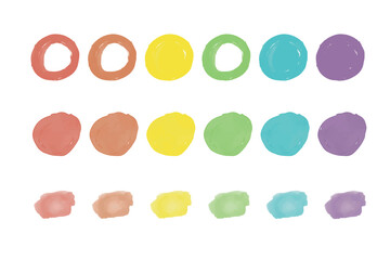 Multi-colored paint splashes, strokes. Design template for the design of banners, posters, booklets, covers, magazines. Vector illustration