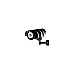 Black icon illustration for cctv camera isolated on white background