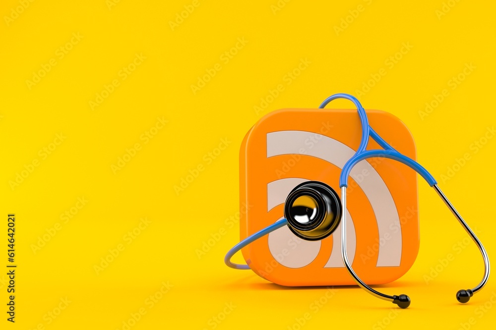 Poster RSS icon with stethoscope